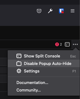 Screenshot of the context menu